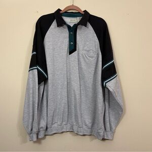 Vintage ash creek trading Rugby polo Pullover men’s 3XL black green grey cl